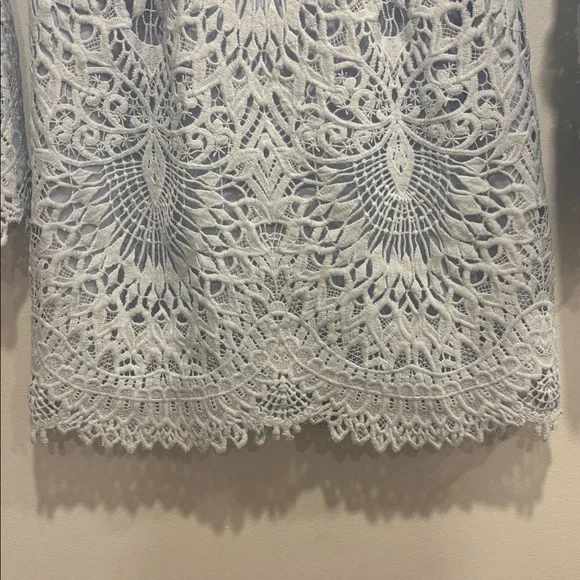 Marciano Light Blue Lace Long Sleeve Dress - Picture 11 of 16